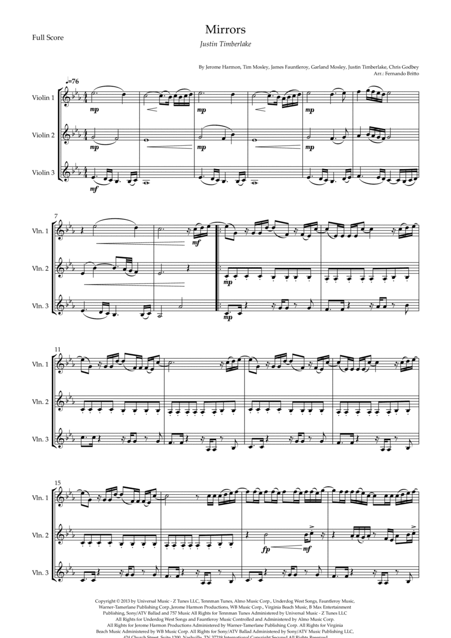 Mirrors (arr. Fernando Britto)