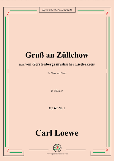 Loewe-Gruß an Züllchow,Op 69 No.1,in B minor (arr. OSM Press)
