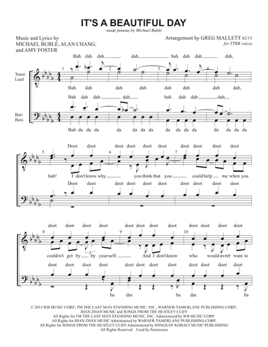 It's A Beautiful Day (arr. Greg Mallett)