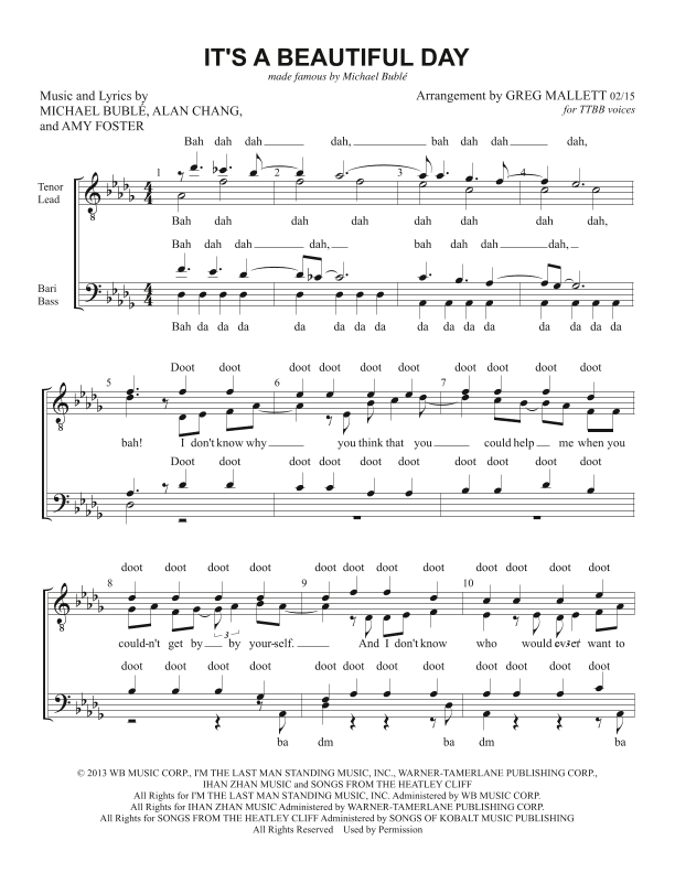 It's A Beautiful Day (arr. Greg Mallett)