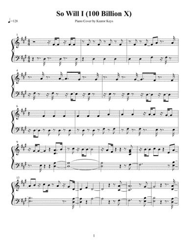 So Will I (100 Billion X) (arr. Keator Keys)