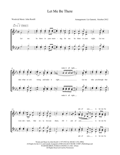 Let Me Be There (arr. Liz Garnett)