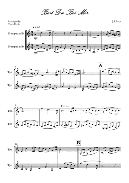 Bist Du Bei Mir (arr. Chris Pettitt)