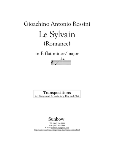 Rossini: Le Sylvain (Romance) --transposed to B flat (arr. Sunbow)