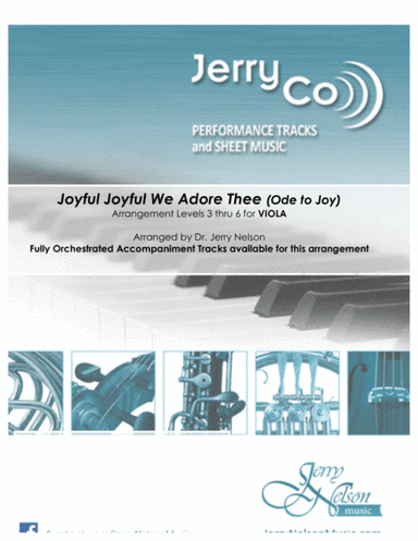 Joyful Joyful We Adore Thee  (Arrangements Level 3-6 for VIOLA + Written Acc)  Hymns (arr. Dr Jerry Nelson)