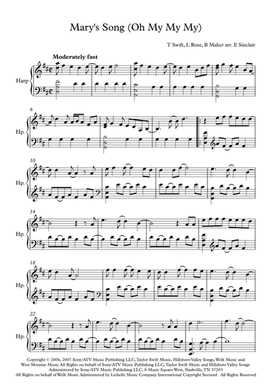 Mary's Song (oh My My My) (arr. Erica Sinclair)