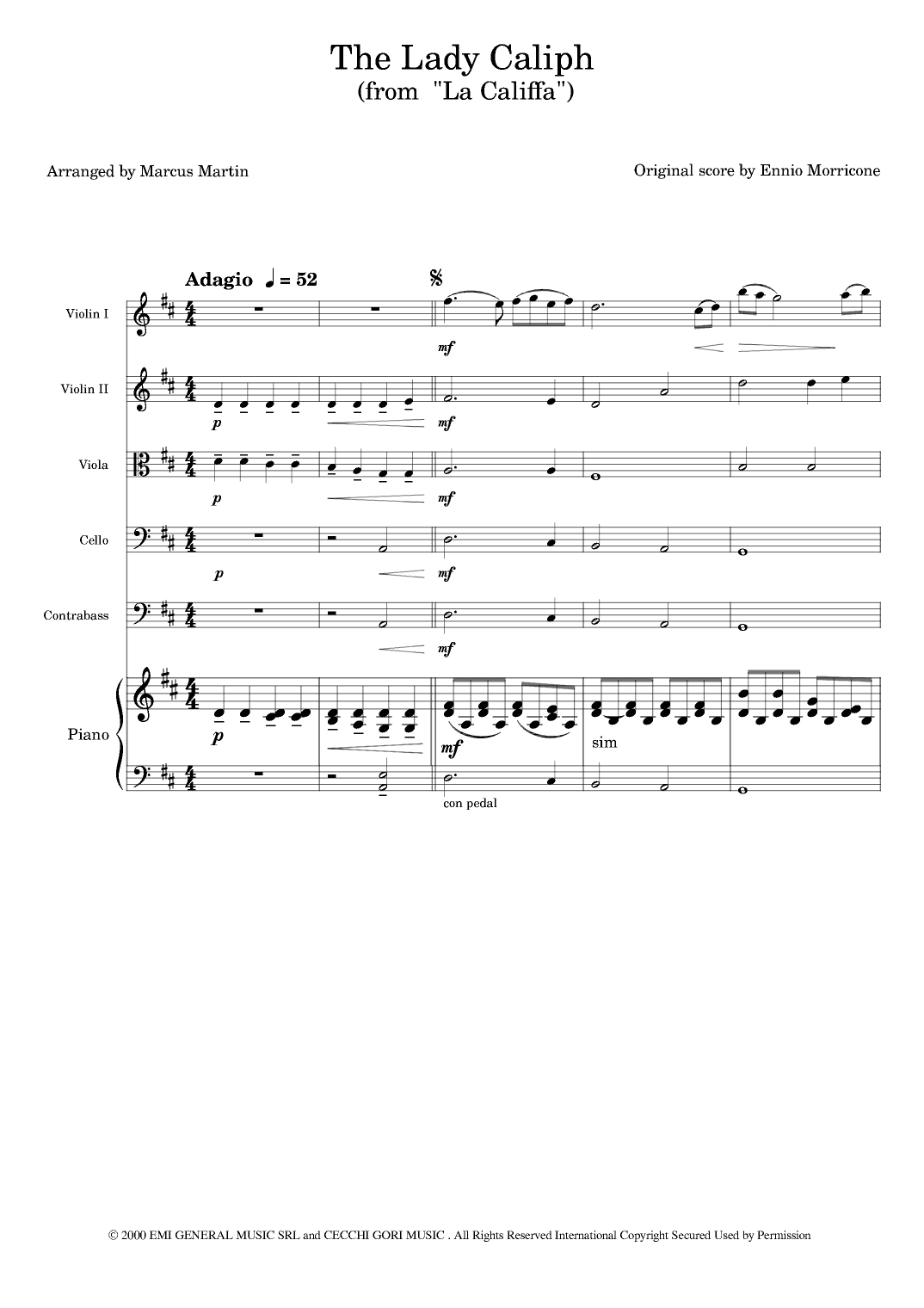 La Califfa (arr. Marcus Martin)