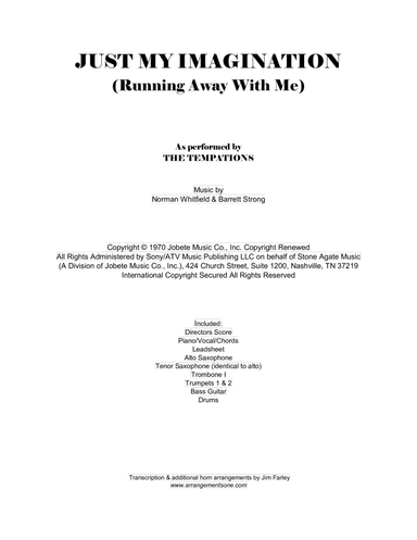 Just My Imagination (running Away With Me) (arr. Jim Farley www.arrangementsone.com)