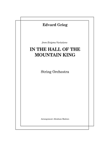 In The Hall Of The Mountain King String Quintet-Score and Parts (arr. Abraham Maduro)