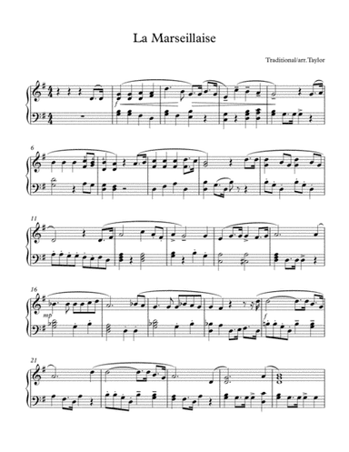 La Marsellaise in G (French National Anthem) (arr. Paul Taylor)