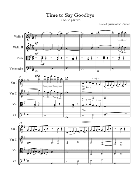 Time To Say Goodbye (arr. Jay Heo)