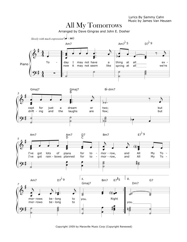 All My Tomorrows (arr. David Lee Gingras and John E. Dosher)