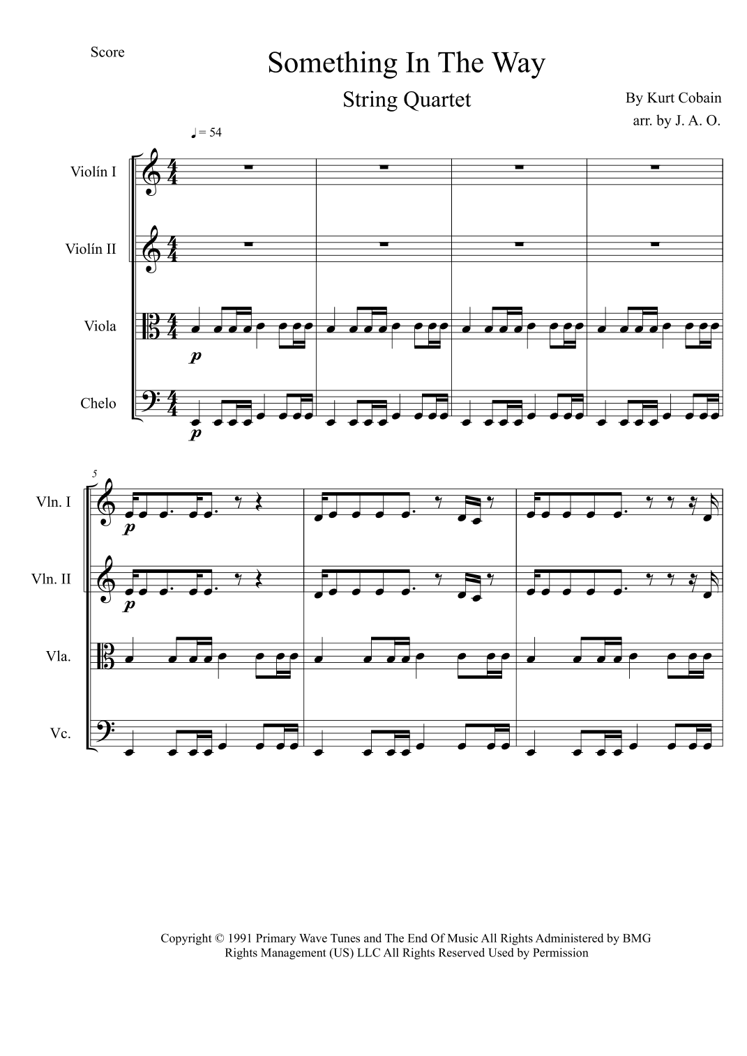 Something In The Way (arr. José angel Ortiz ramirez)