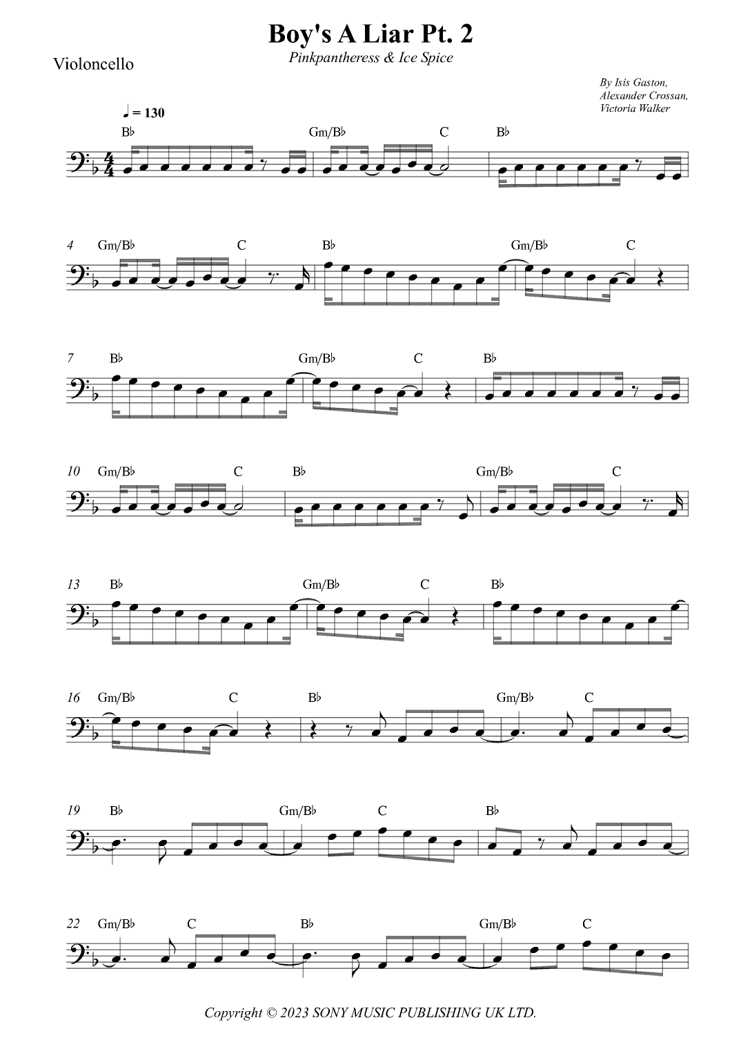 Boy's A Liar Pt. 2 (arr. Wesley S. SIlva)