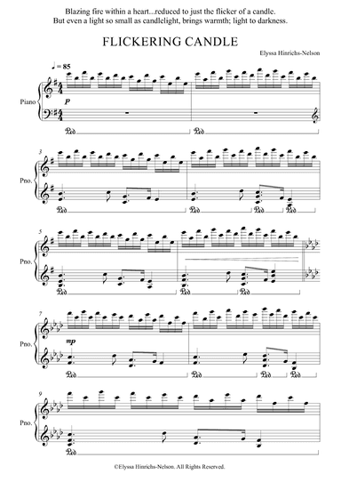 FLICKERING CANDLE Piano Solo by Elyssa Hinrichs-Nelson