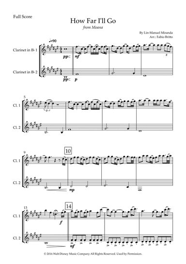 How Far I'll Go (arr. Fabio Britto)