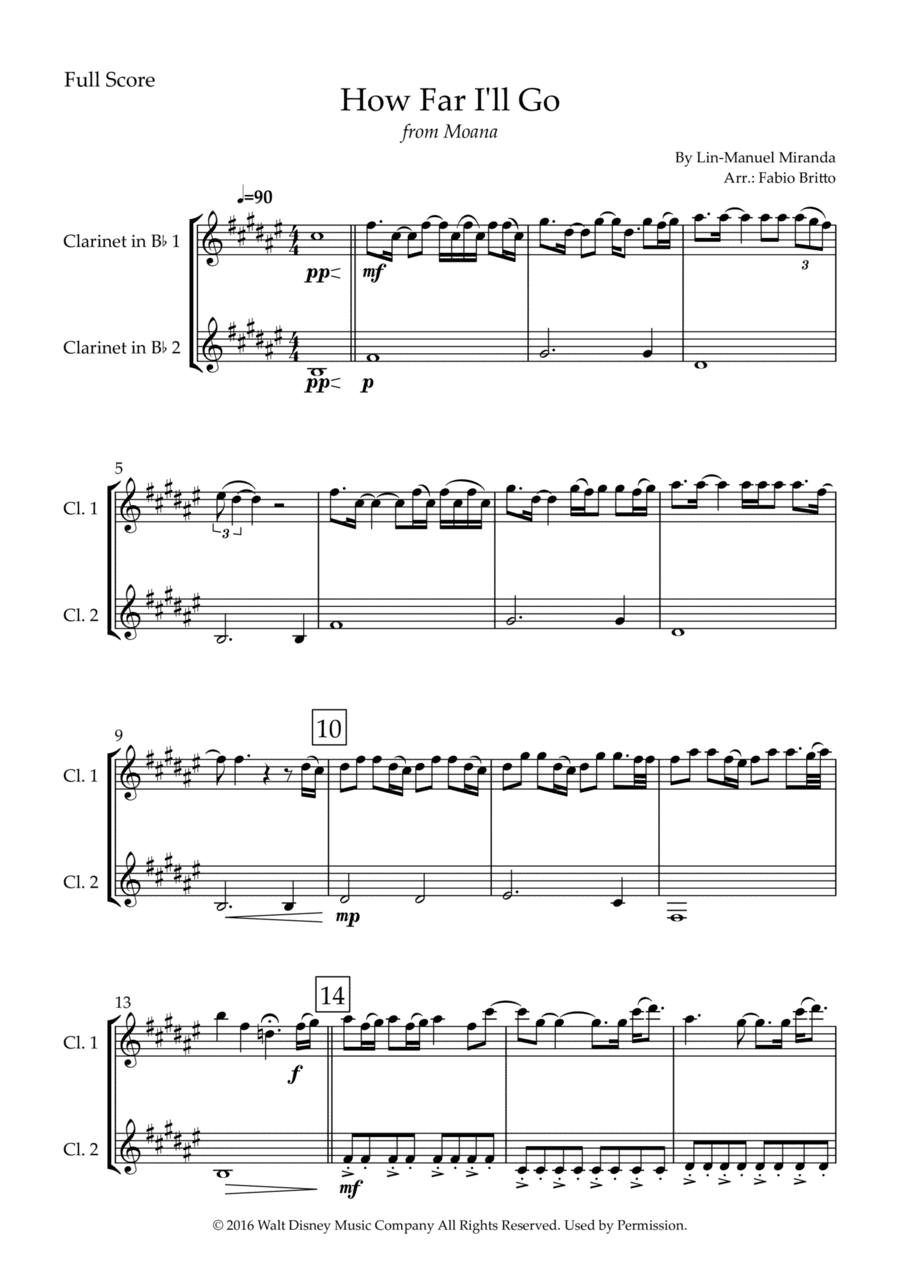 How Far I'll Go (arr. Fabio Britto)