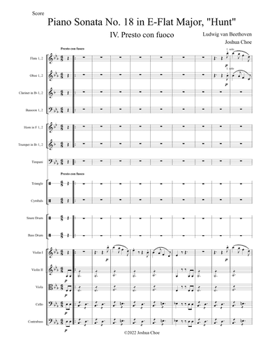 Hunt Sonata, Movement 4 (arr. Joshua Choe)