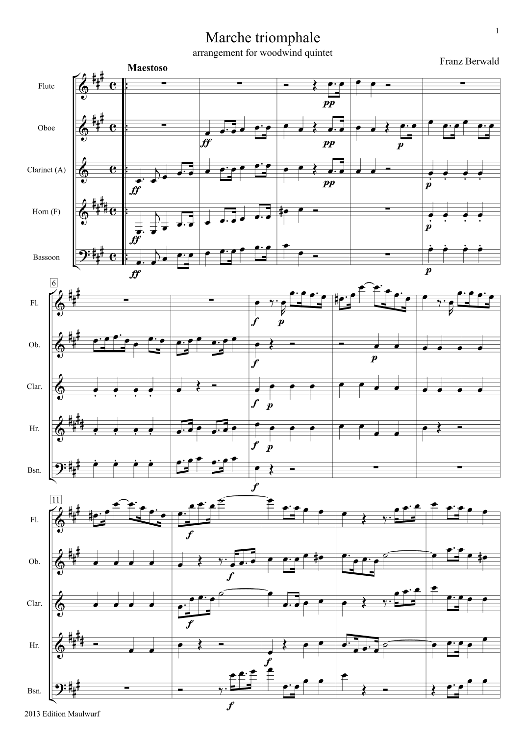 Marche triomphale (arr. Edition Maulwurf)
