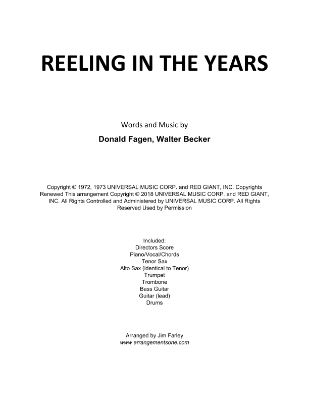 Reeling In The Years (arr. Jim Farley www.arrangementsone.com)