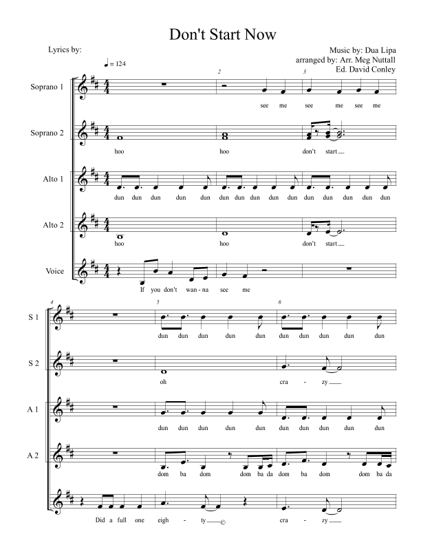 Don't Start Now (arr. David Conley)