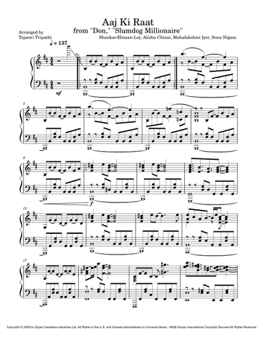 Aaj Ki Raat (arr. Tejaswi Tripathi)