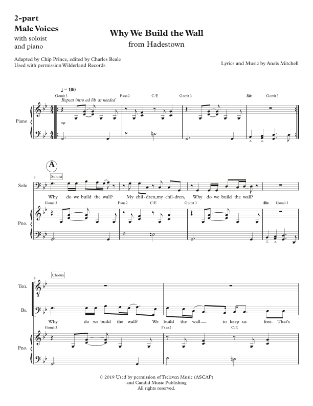 Why We Build The Wall (arr. Arranged by Chip Prince, edited by Charles Beale)
