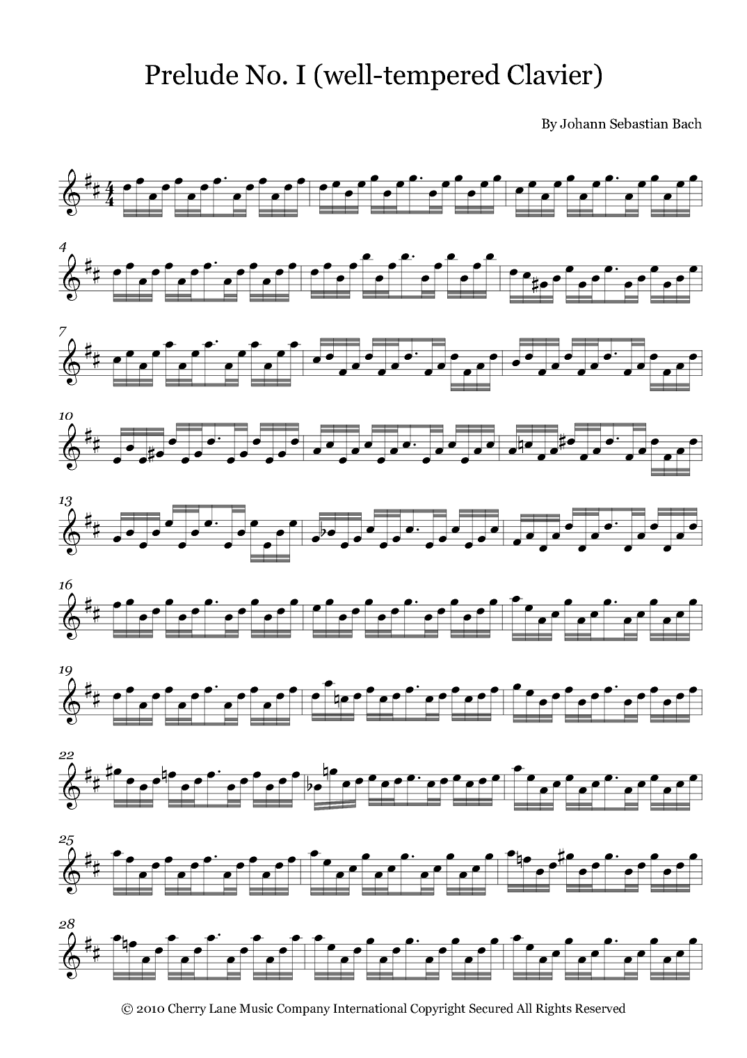 Prelude No. I (well-tempered Clavier) (arr. Fernanda Moura)