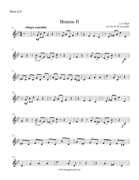 Bouree II (arr. Nick Lacanski)