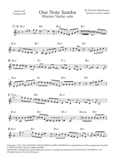 One Note Samba (samba De Uma Nota So) (arr. moon salt)