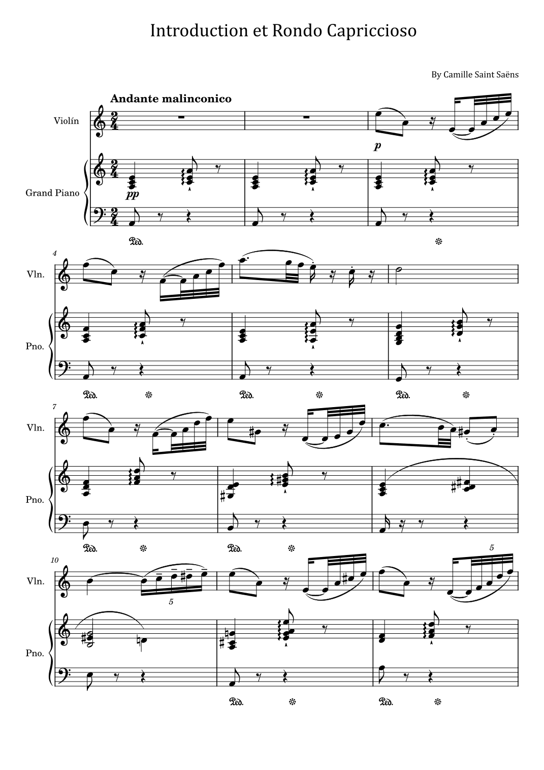 Saint Saëns - Introduction et Rondo Capriccioso Op.28 - For Piano and Violin (arr. poon)