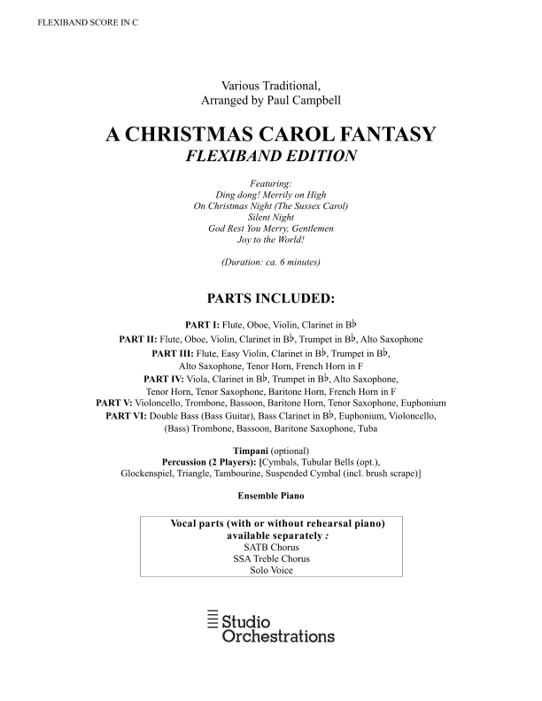 A Christmas Carol Fantasy (Flexiband) (arr. Paul Campbell / Studio Orchestrations)