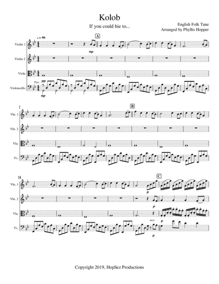 Kolob - String Quartet (arr. Phyllis Hopper)
