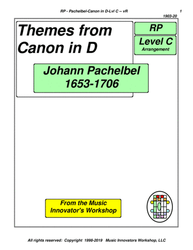 Pachelbel - Themes From Canon in D - (Key Map Tablature) (arr. John M. Honeycutt)