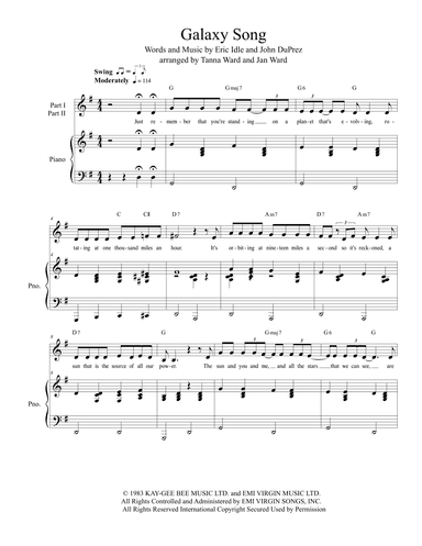 Galaxy Song (arr. Tanna Ward and Jan Ward)