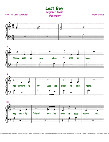 Lost Boy (arr. Lori Cummings)