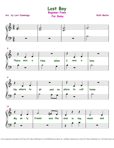 Lost Boy (arr. Lori Cummings)