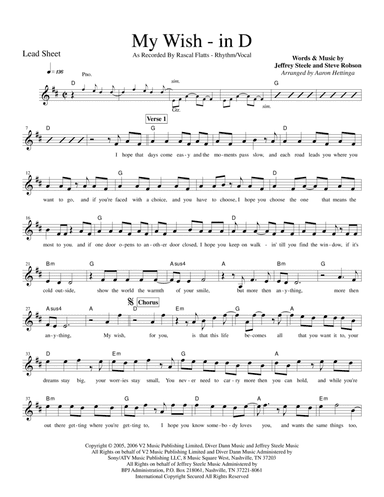 My Wish (arr. Aaron Hettinga)