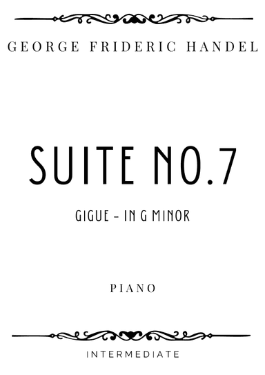 Handel - Gigue from Suite No 7 in G Minor HWV 432 - Intermediate (arr. Piacere Music Sheets)