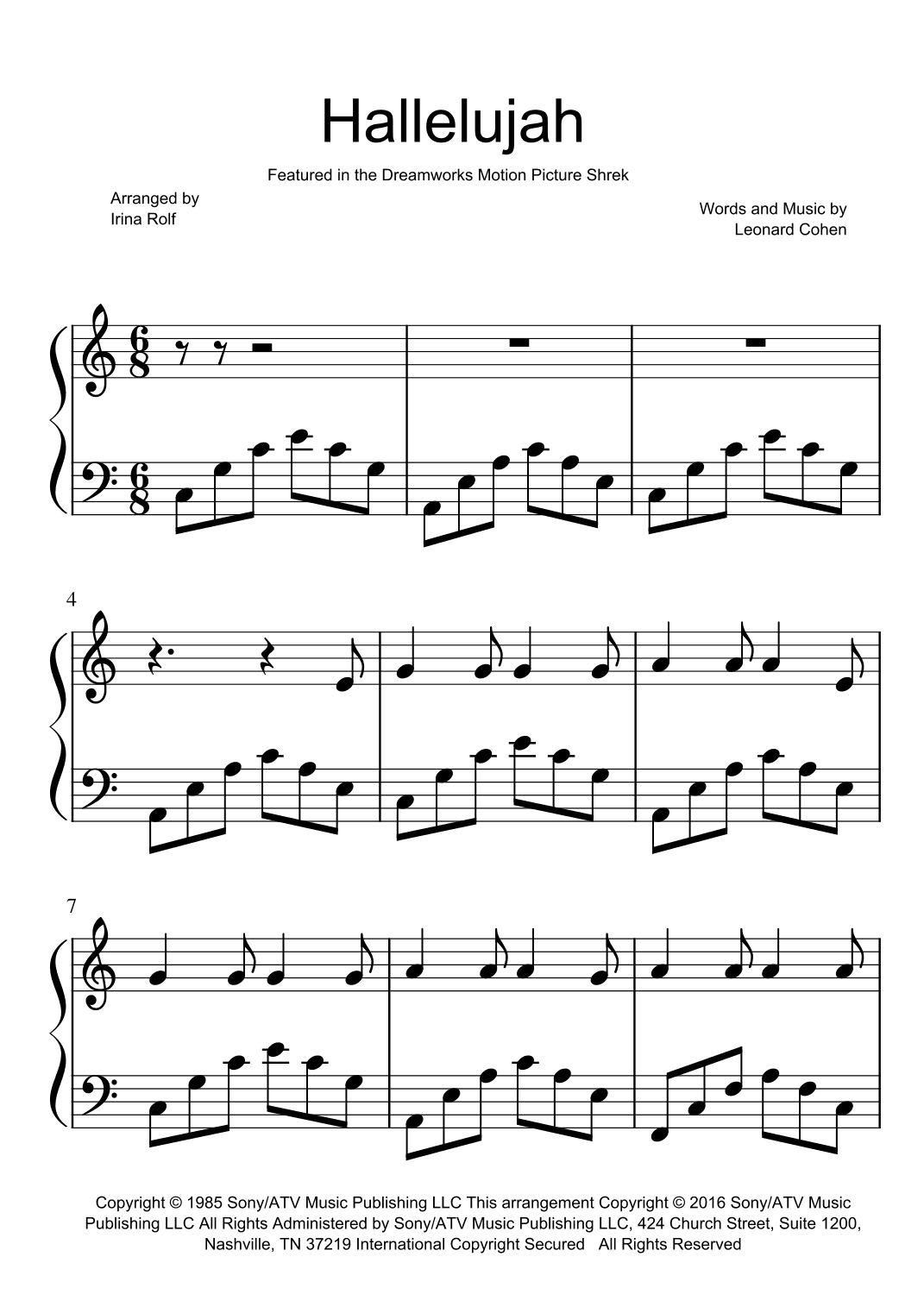 Hallelujah (arr. Irina Rolf)