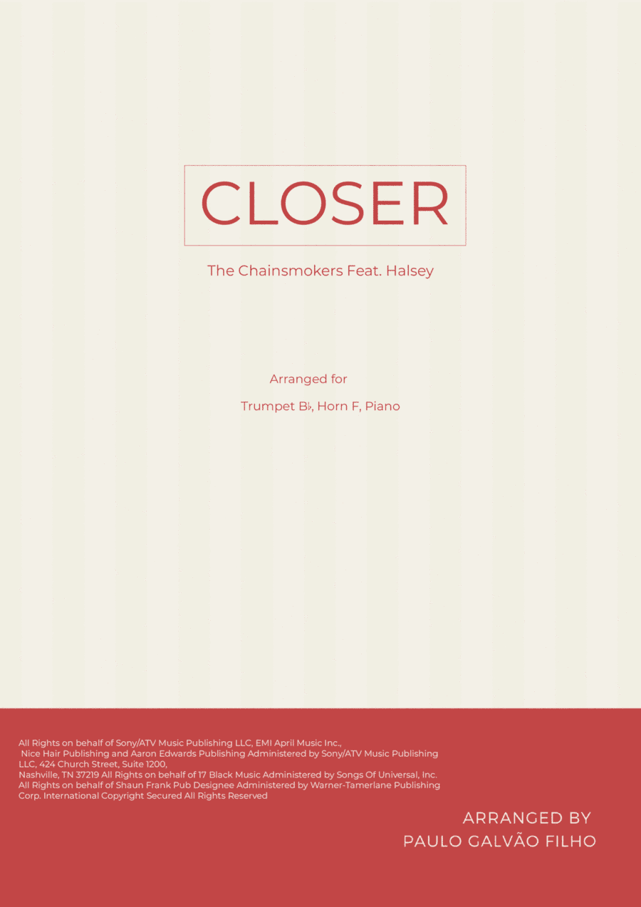 Closer (arr. Paulo Galvao Filho)