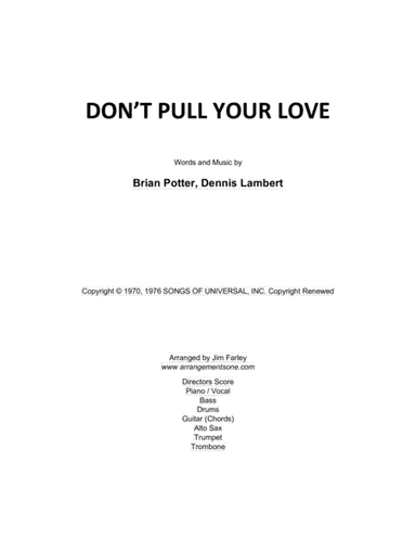Don't Pull Your Love (arr. Jim Farley)