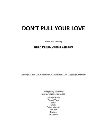 Don't Pull Your Love (arr. Jim Farley)