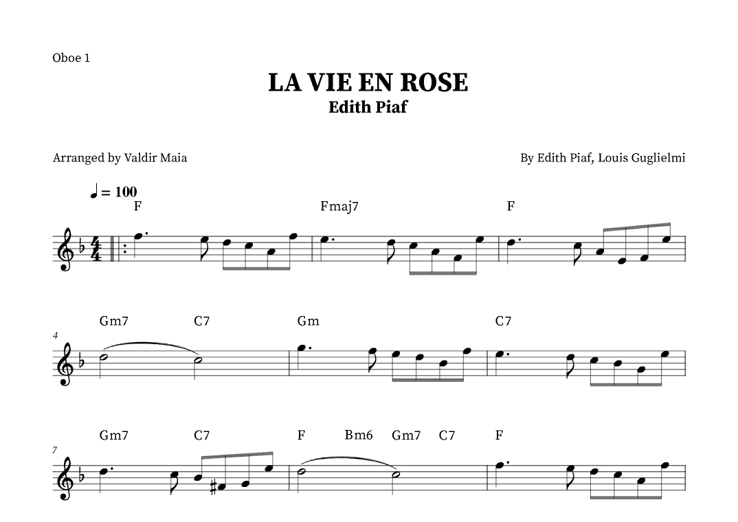 La Vie En Rose (arr. Valdir Maia)