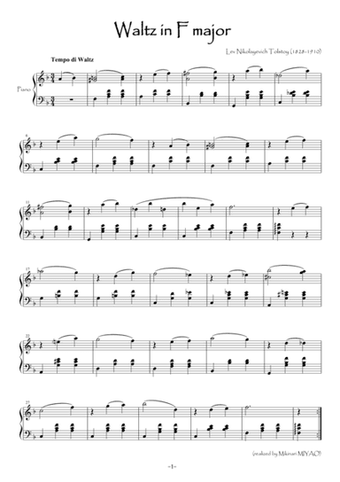 Tolstoy's Waltz [piano solo] (arr. Madness Music)