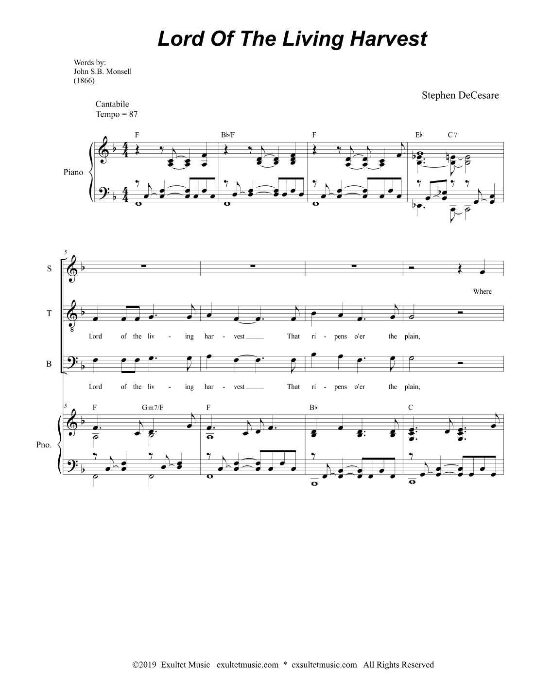 Lord Of The Living Harvest (SATB)
