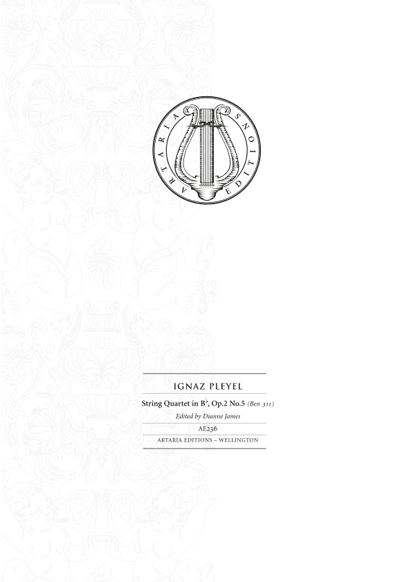 String Quartet in B flat major, Op. 2, No. 5 (Benton 311)  - Score Only (arr. Artaria Editions)