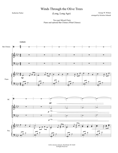 Winds Through the Olive Trees (Long, Long Ago) (arr. Kristine Johanek)
