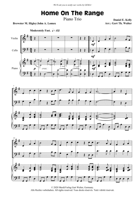 Home On The Range (arr. Gert Th. Walter)