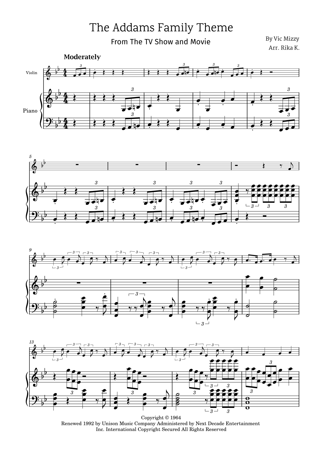 Addams Family Theme (arr. Rika K.)